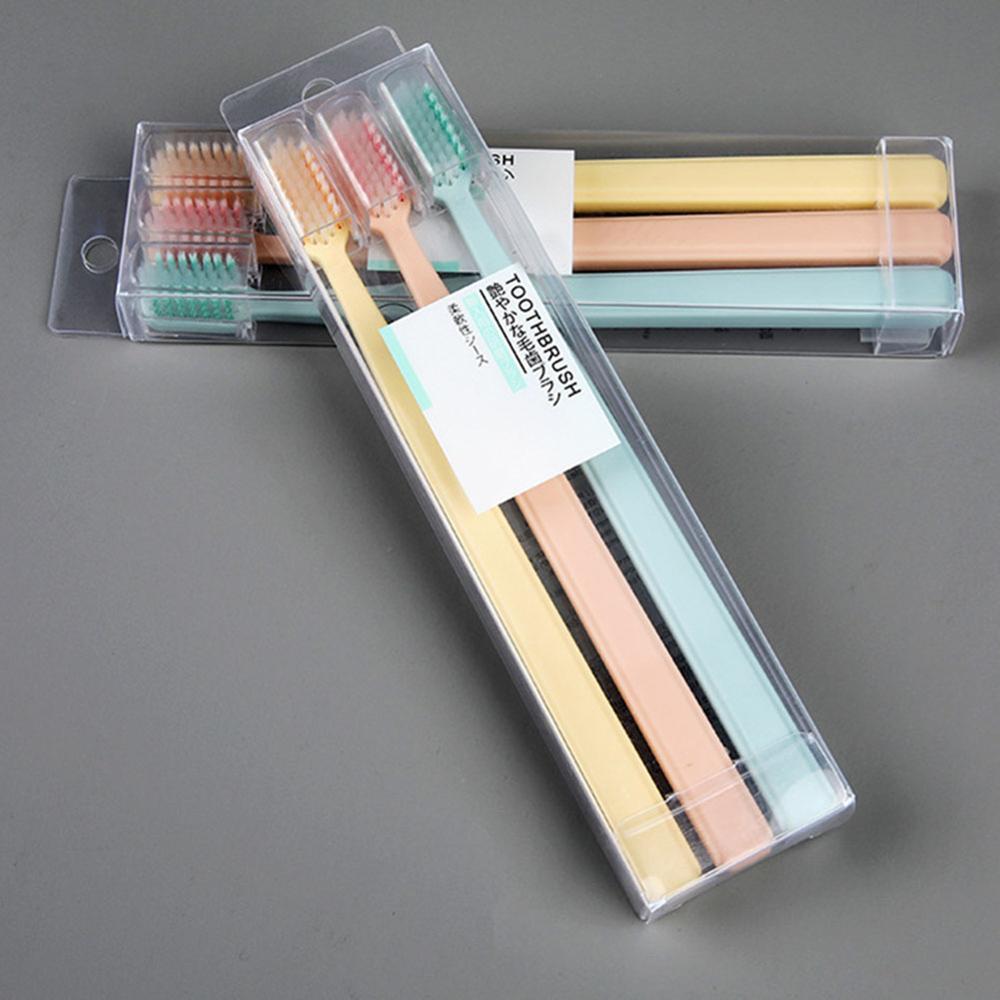Cepillo de dientes con cerdas en espiral suaves y coloridas 3 uds. Limpiador de dientes con Mango antideslizante para limpieza Oral de adultos