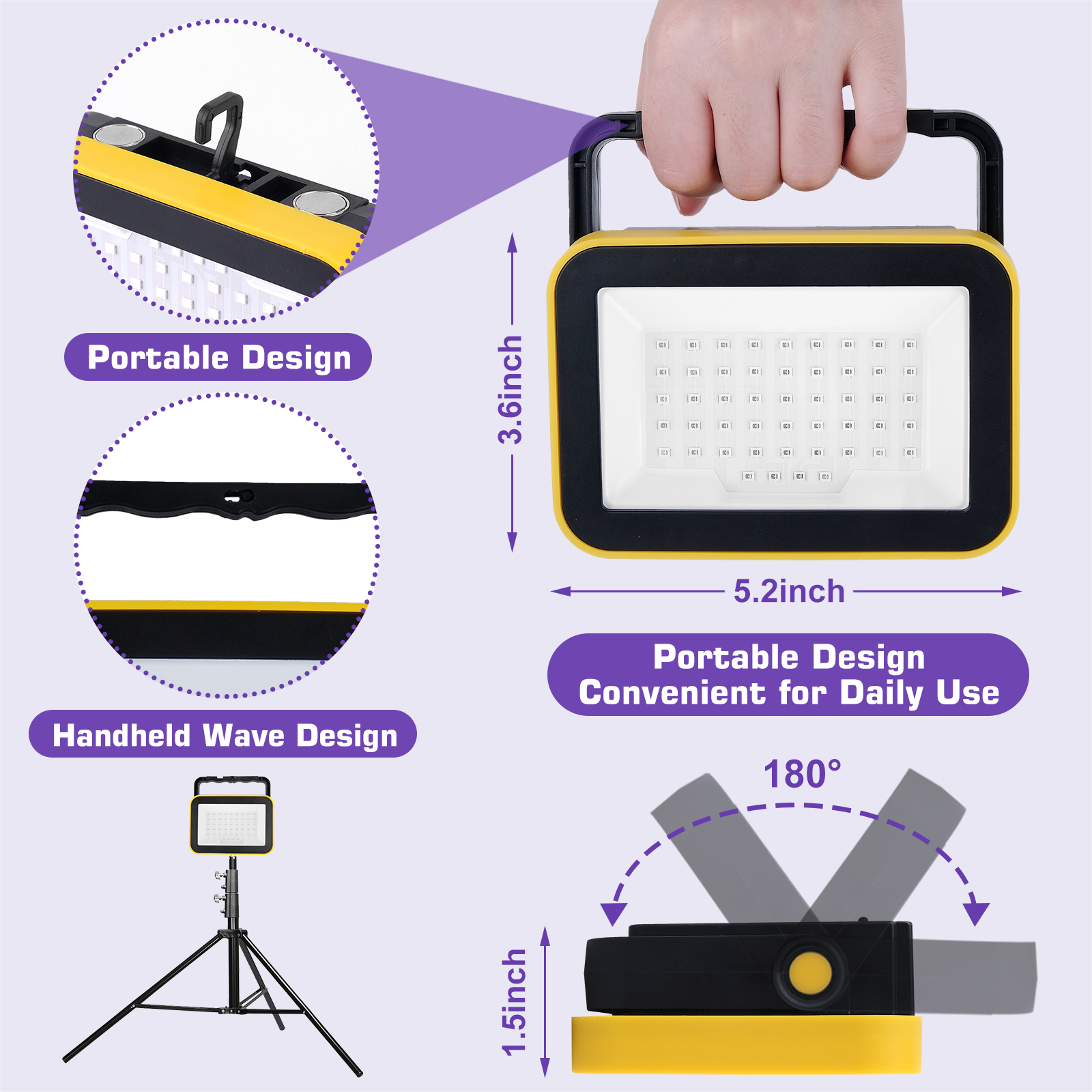 Luces LED UV negras, luz de trabajo, luz negra para escenario, luz ultravioleta con efecto de inundación para Halloween, Navidad, baile, DJ, Disco