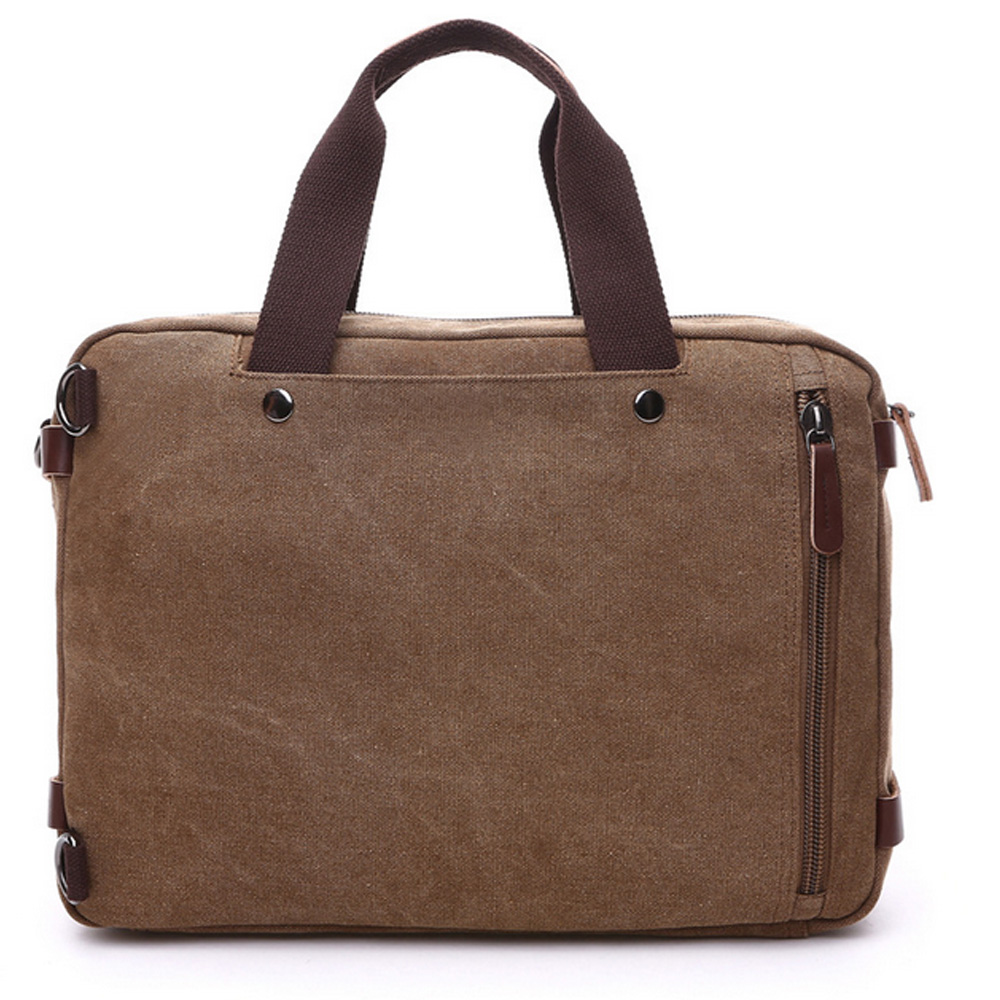 Vintage Canvas 17" laptop backpack Men Shoulder Laptop bag 14 15 15.6 17.3 inch stylish large 3 in 1 Notebook bag Black