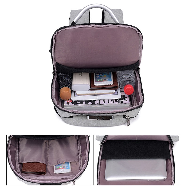 Masculina Anti-diefstal wachtwoord lock laptop mochila Teen boy meisje college schooltas Grote capaciteit waterdichte outdoor reistas