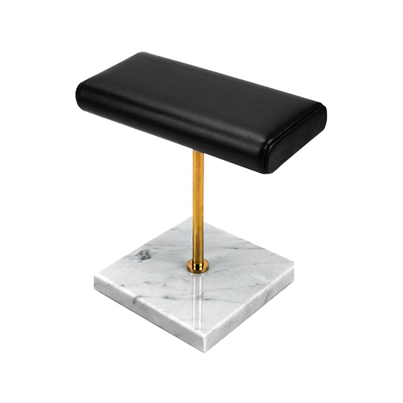 Wit Marmer Base Horloge Stand Metalen Staaf Display Props Armband Display Stand Riem Sieraden Verlengen Plaatsing Stand: White gold black