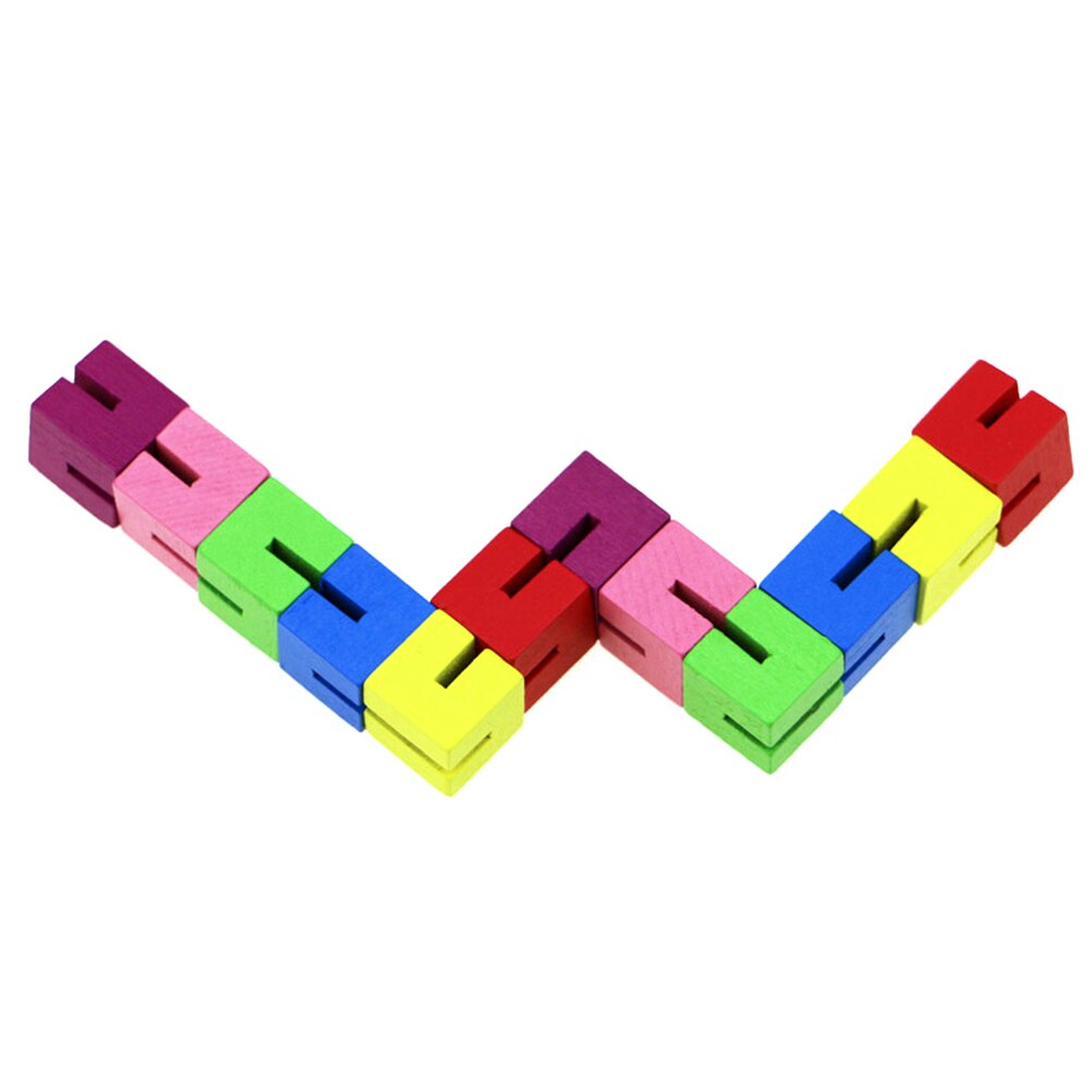 Kleurrijke Houten Puzzel Kubus Puzzel Vorm Houten String Wendingen Cubes Creatieve Decompressie Speelgoed voor Kids Kinderen Brain Teaser