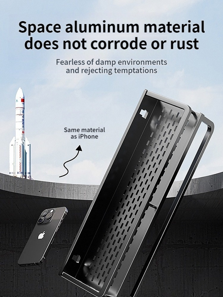 Toilet storage rack, bathroom washbasin, toilet, shower room, kitchen, wall mounted non perforated towel rack