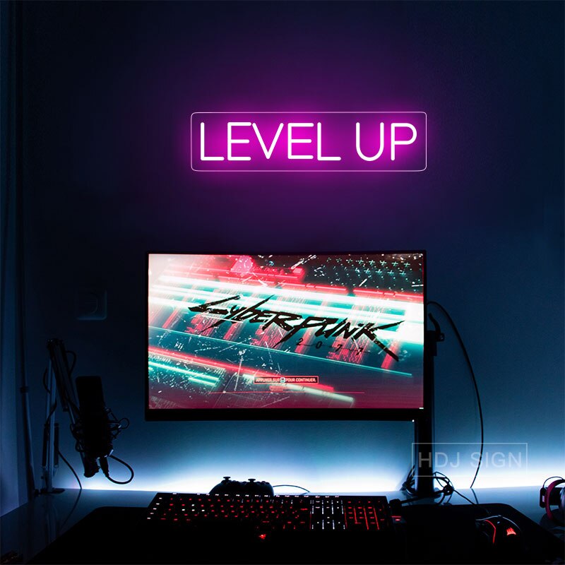ZPL – panneaux de jeu au néon pour décoration murale, panneau lumineux LED pour chambre à coucher, Bar, Club, fenêtre, salle de jeux, fête d&#39;anniversaire, pour garçons: yellow