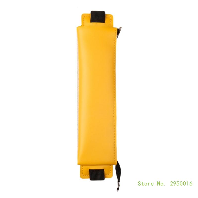PU Leather Pen Holder, Zippered Pencil Holder Pen Sleeve Case with Elastic Bands for Notebook Planner Journal Notepads