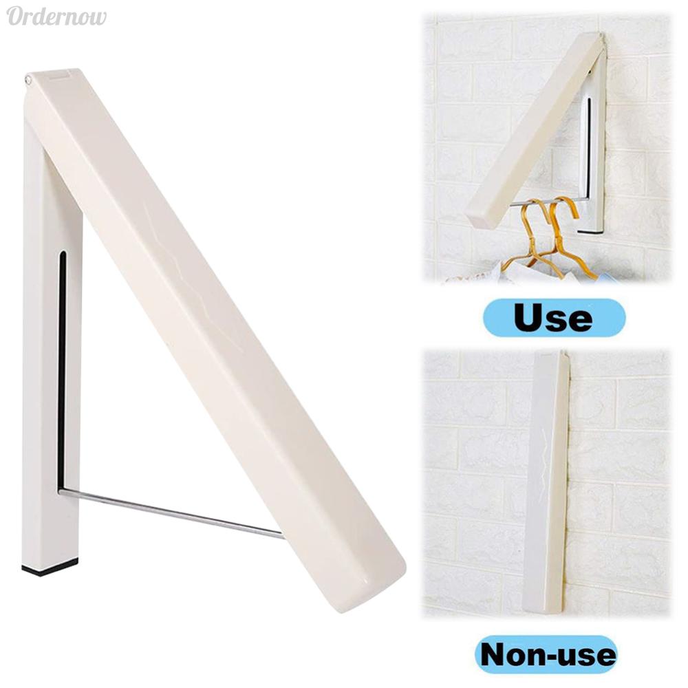 Colgador de ropa plegable, perchero oculto de Metal para almacenamiento de ropa, con perforación Invisible, para lavandería y baño