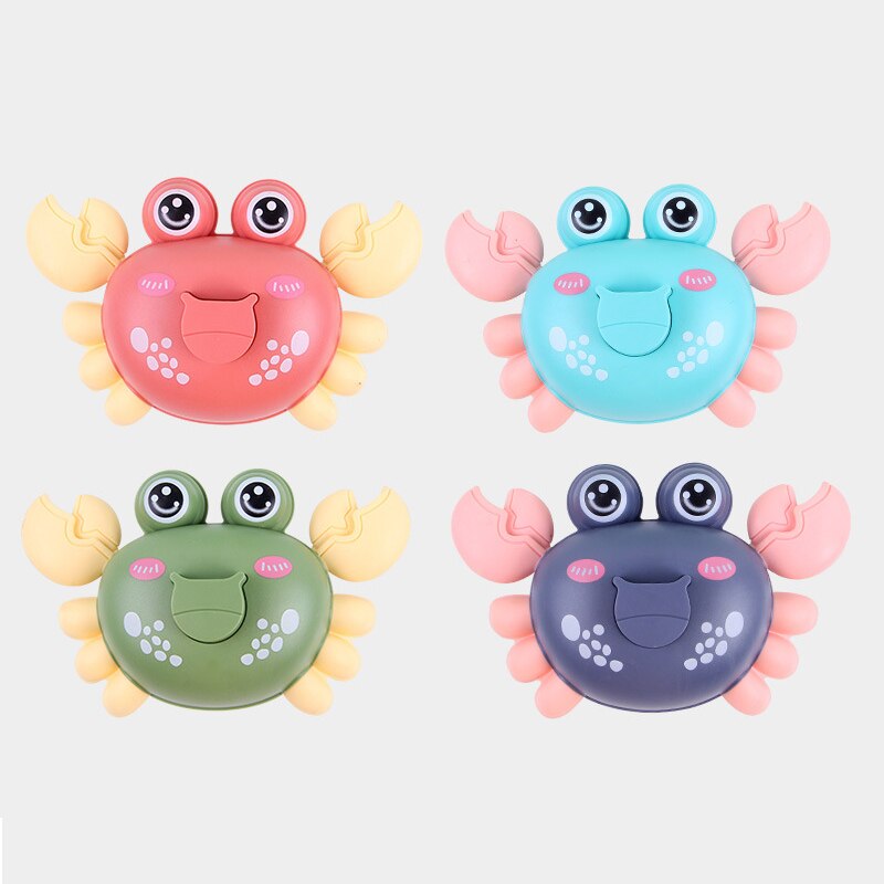 Press Crawling Crab Clockwork Toys For Baby Cute Cartoon Classic Wind Up Crab Toys Funny Pull Back Animal Bath Toys For Children