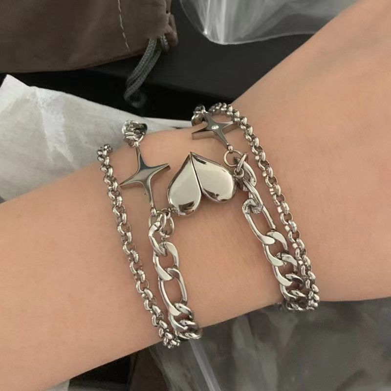 2pcs/set Couple Beads Bracelet Tv Girl Matching Bracelets Who Really Cares Album Inspired Bracelets Friends Jewelry: Vermeil