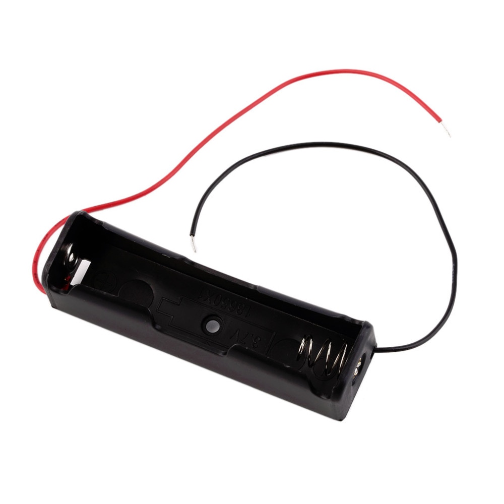 Plastic 18650 Batterij Case Houder Storage Box Met Wire Leads Voor 18650 Batterijen 3.7V Zwart