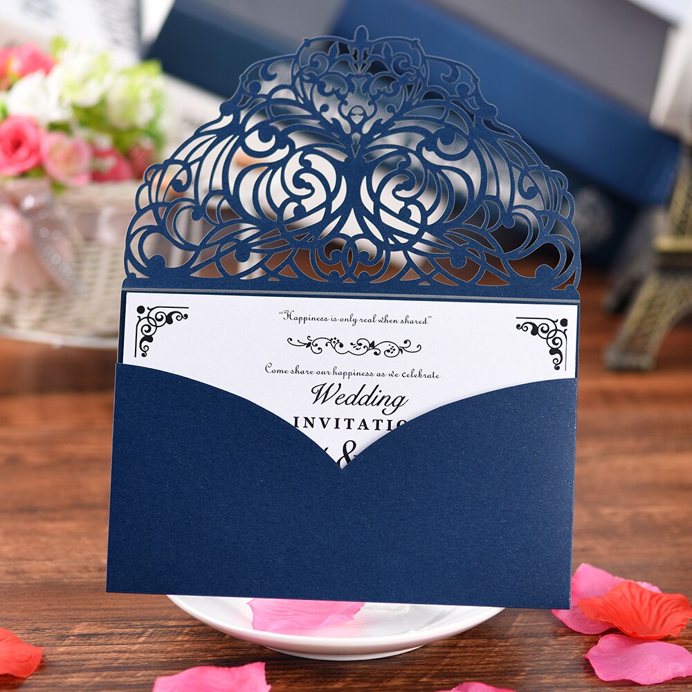 20Pcs Wedding Invitation Cards Pearl Paper Invitation Cards for Wedding Invitation Holder Wedding Birthday Anniversary Supplies