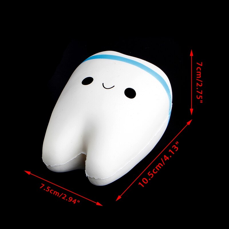 Cute Tooth Jumbo Squishy Slow Rising Squeeze Stress Hand Soft Toy Phone Pendant