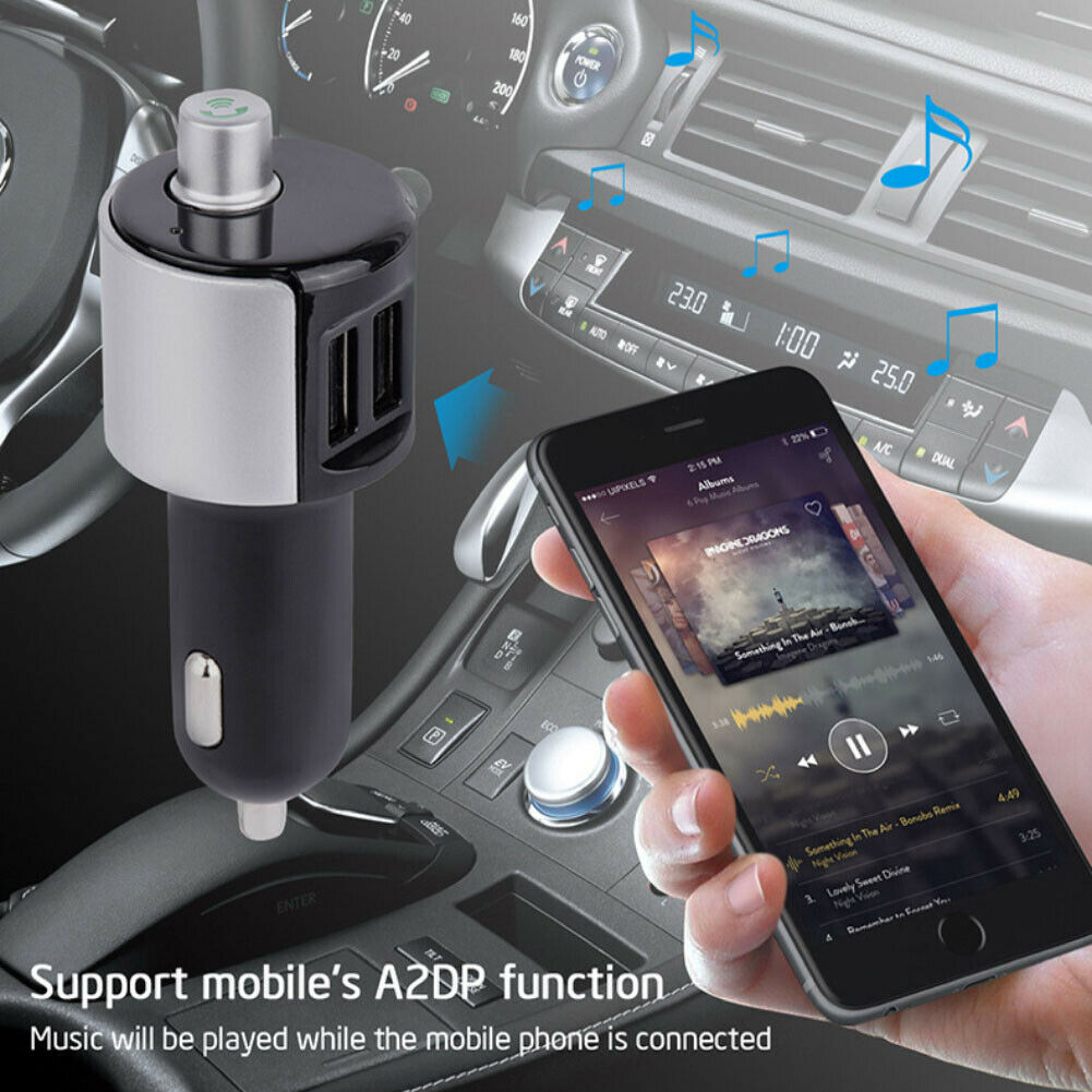 Bluetooth Car Kit Adapter Wireless Hands Free USB