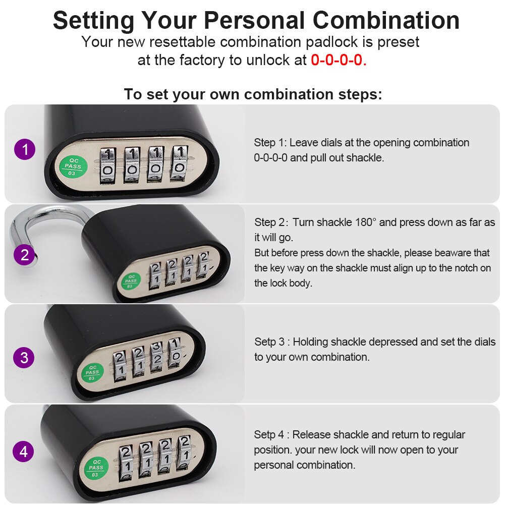 Strong Combination Lock Outdoor Waterproof for Gate Fence Gym Sports Locker Password Number Cabinet Door Padlocks