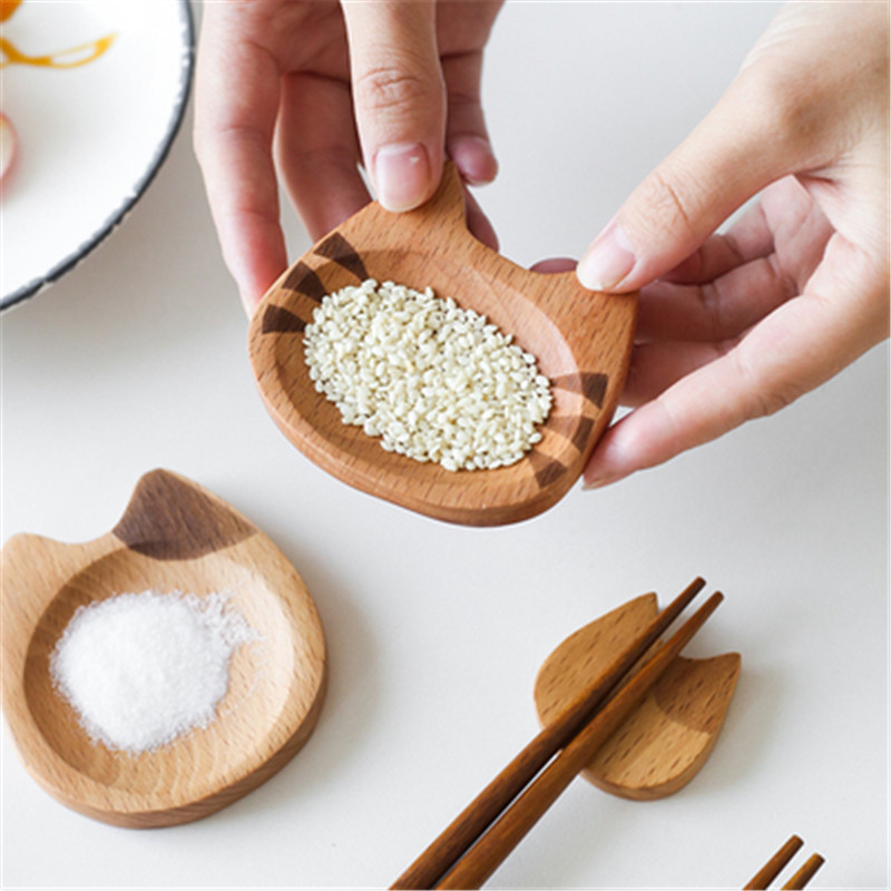1Pcs Japanese style wooden chopstick holder Beech cat chopstick holder Cartoon kitchen hotel chopstick holder tableware