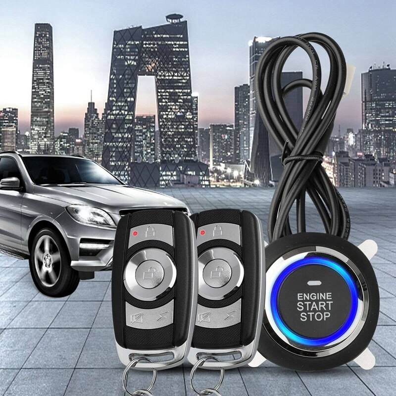 9Pcs Start Push Button Remote Starter Keyless Entry Auto Suv Alarmsysteem Motor