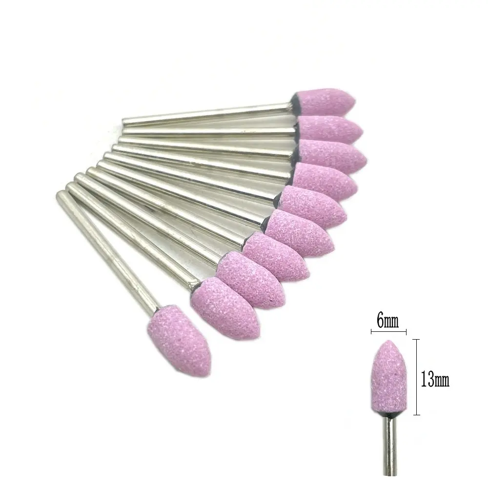10pcs/set Dental Stone Grinder Polisher Burs 2.35mm Shank For Contouring Shaping Porcelain Dental Rotary Stone Polisher