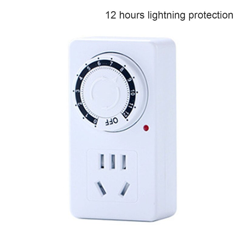 12/24 Hour Segment Timer Switch Energy Saver Plug Standard Size Hour Plug-in Timer Socket Set Programmable Time Control: 12 hours lightning p