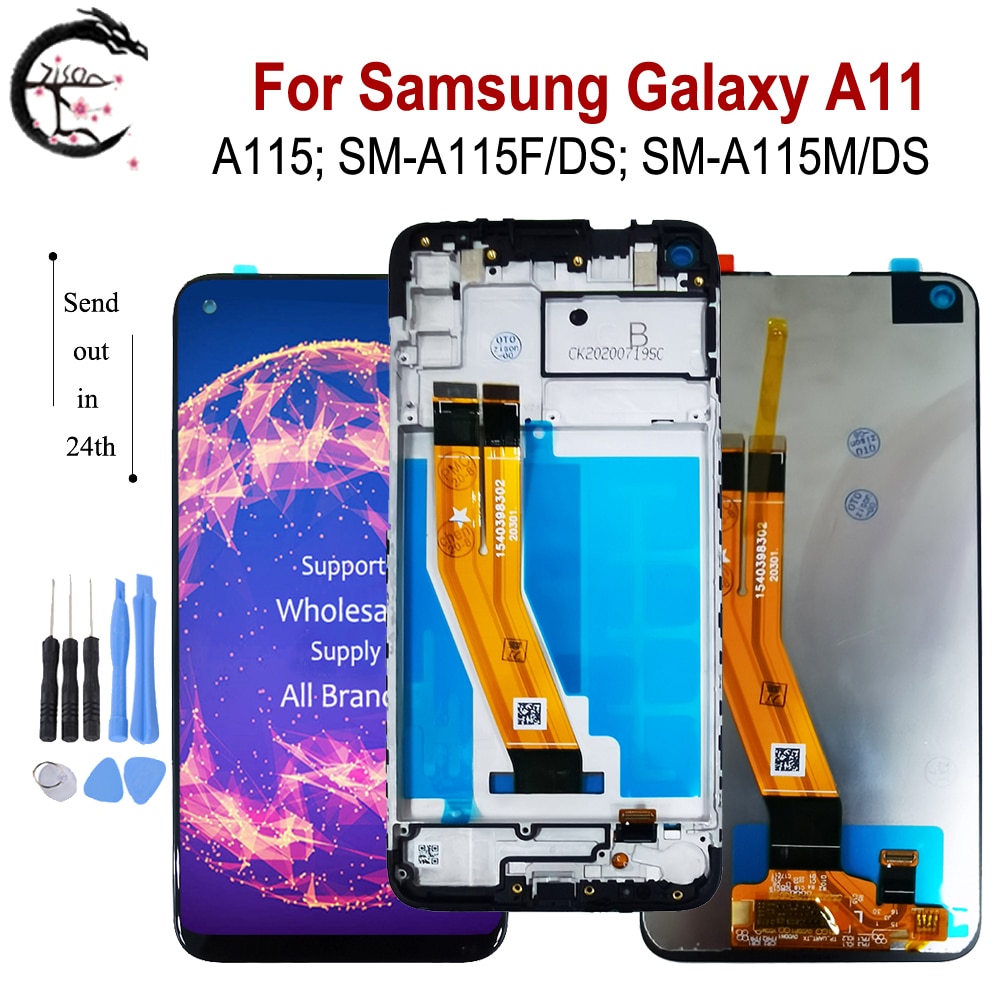 Lcd Met Frame Voor Samsung Galaxy A11 M11 Lcd A115 Display SM-A115F/Ds M115F Screen Touch Sensor Digitizer Vergadering vervanging