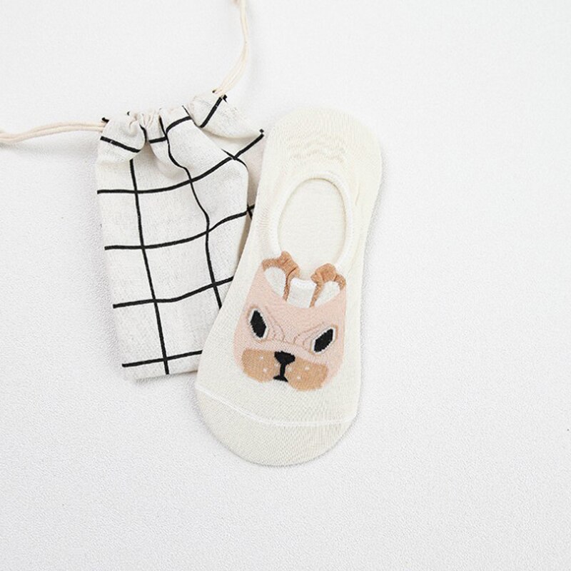 Cute Doggy Antiskid Socks Super addorableWomen Cute Doggy Antiskid Socks Super Addorable Shallow Mouth Invisible Socks Invisible: 03
