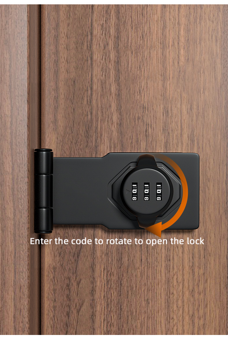 Pestillo de cerradura de combinación de 90 grados, pestillo de puerta, cerradura de puerta corredera, cerradura de puerta abierta, hebilla de puerta de seguridad de habitación
