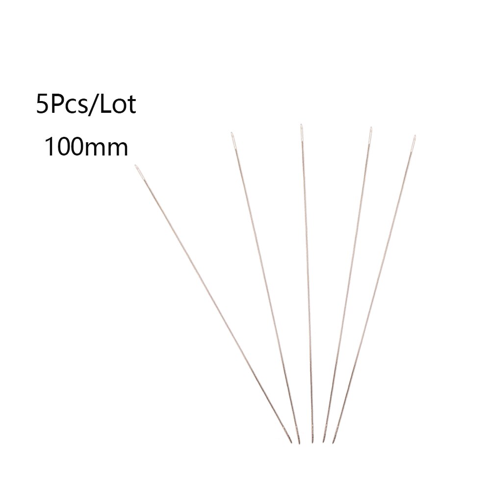 5pcs Central Opening Needles Stainless Steel Curved Beading Needles Tools for Jewelry Making Threading String Cord Easy: 100mm