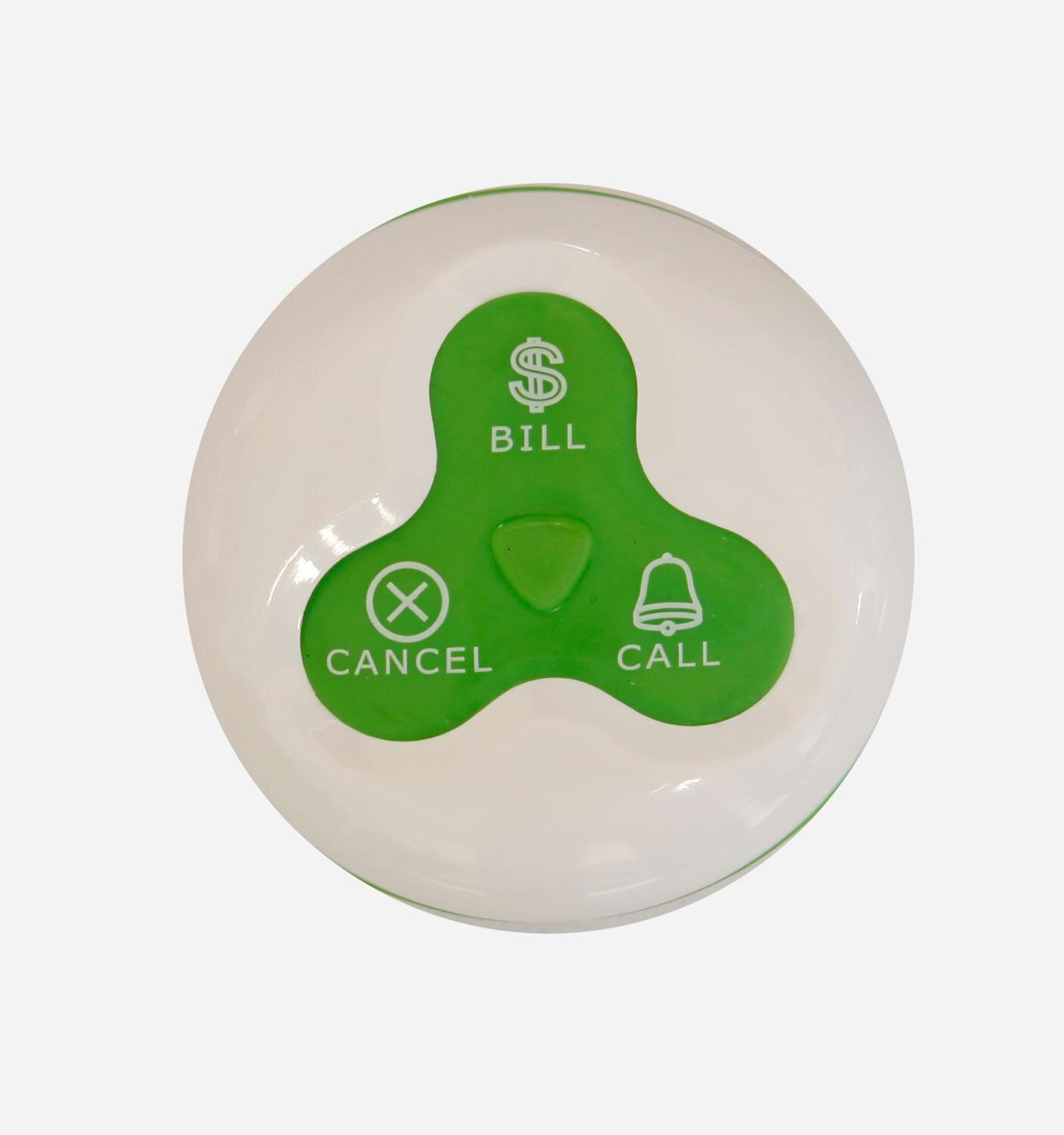 Long Distance Transmitter Wireless System 1 PCS Waterproof Button Pagers With 6 Colors Waiter Call For Restaurant Hotel: white green