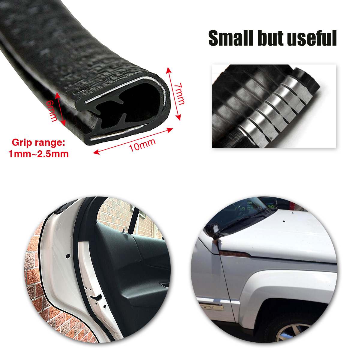 Universal Car Door Edge Protector Guard 13Ft(4M) Rubber Edge Trim U Shape Rubber Seal Protector Car Door Seal Door Trim