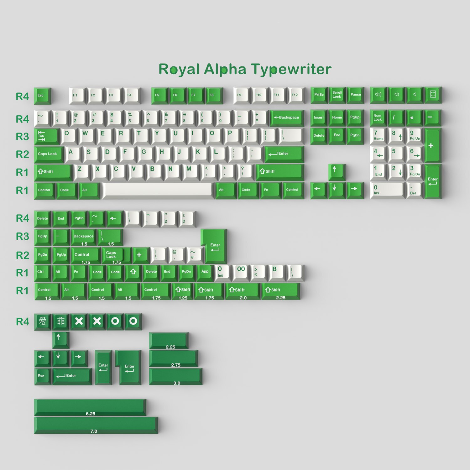 Teclado mecánico para Gaming GMK Merlin/Olivia/Aero, 173 teclas, perfil Cherry, doble disparo, para GMMK pro NJ68: Typewriter