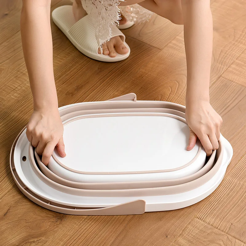 Bacia de água dobrável suprimentos de acampamento balde de plástico lavatório para pé spa banho pesca lavagem de carro itens domésticos acessórios