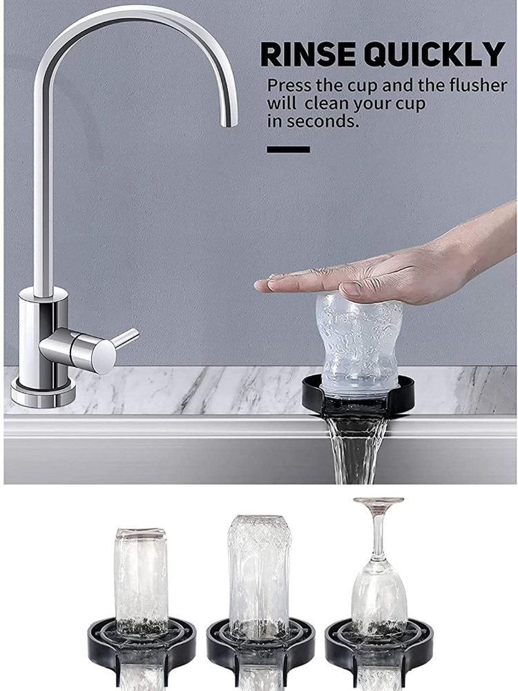 High Pressure Automatic Cup Washer Mute Mug Rinser Baby Bottle Cleaner Machine Sink Cleaning Accessories for Cafe/Bar/Home