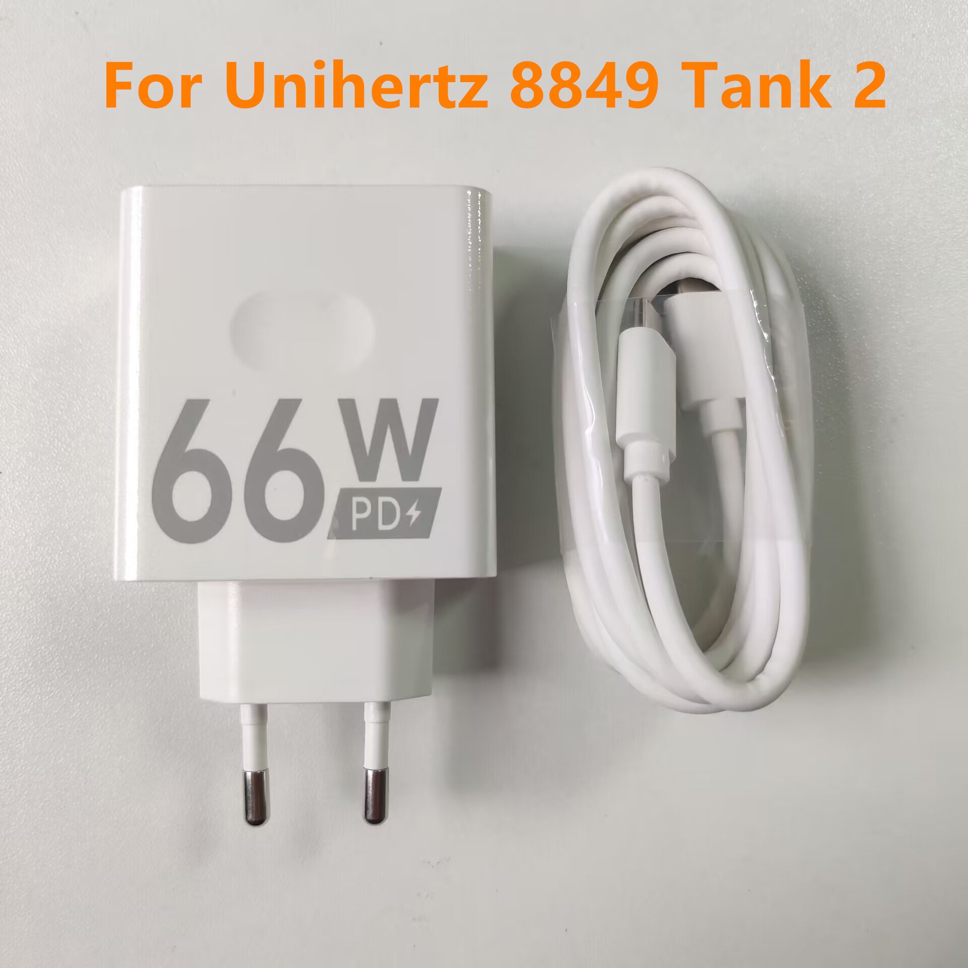 Voor Unihertz 8849 Tank 2 Mobiele telefoonadapter Reislader EU-stekkeradapter + Type C USB-kabel: Roze
