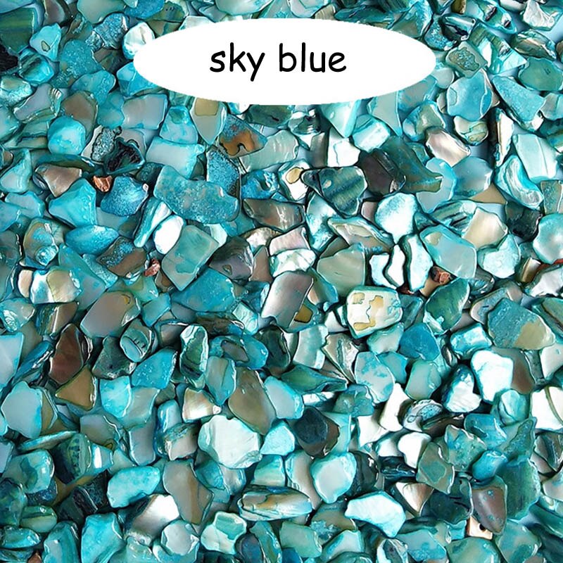 100 g/paquete Material para hacer manualidades uno mismo accesorios de libro de recuerdos decoración del hogar juguete educativo ropa manualidades para coser accesorios Shell Fragmen: sky blue
