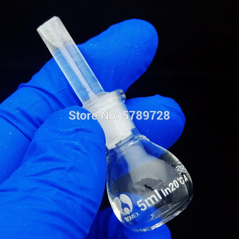 5pcs 10pcs Glass Spherical Density Bottle, Lee&#39;s Pycnometer Lab Volumetric Flasks 5ml 10ml 25ml 50ml 100ml