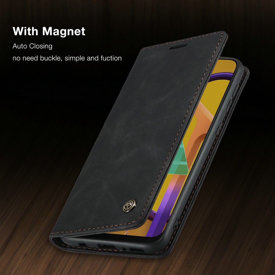 Caseme Voor Samsung M30s Case Flip Luxe Portemonnee Lederen Telefoon Geval Voor Samsung Galaxy M30s M 30S Auto Close magnetische Cover Cases