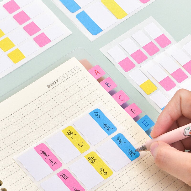 Yoofun 3 Colors Index Note Rectangle Memo Pad Sticky Notes Notepad Diary Self-Stick Note Memo Pads Office School