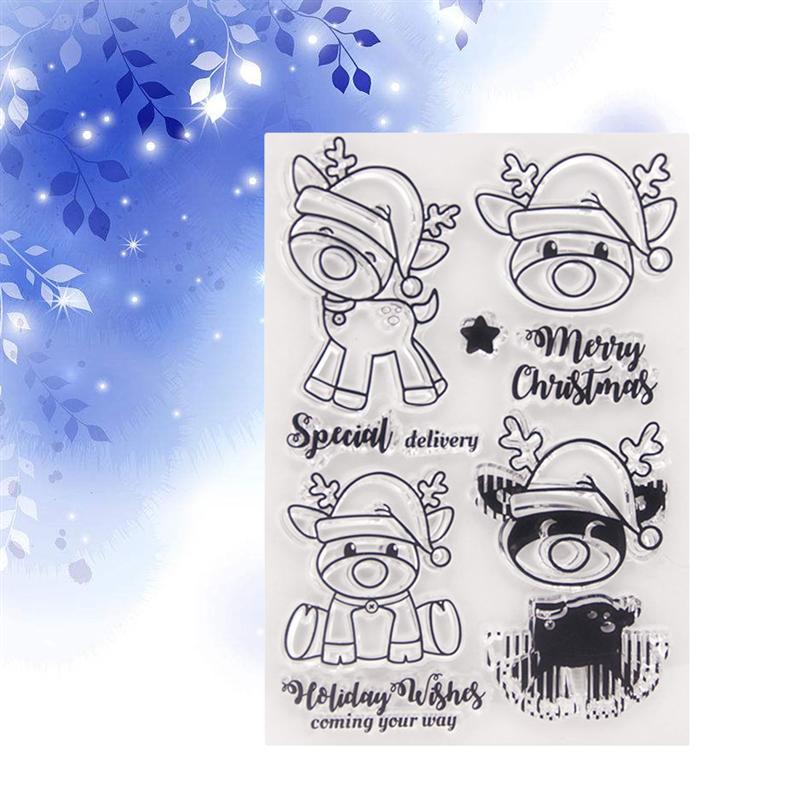 1 st Clear Stempel Xmas Rendier Kerst Scrapbooking Seals Transparante Postzegels voor Fotoalbum DIY Decoratie Kaart Maken