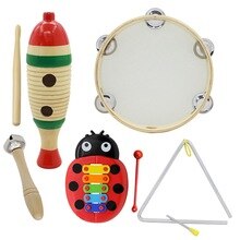 Conjunto de instrumentos musicales Orff de -5, conjunto de percusión de música para niños y niños, combinación de enseñanza jardín de infantes: Default Title