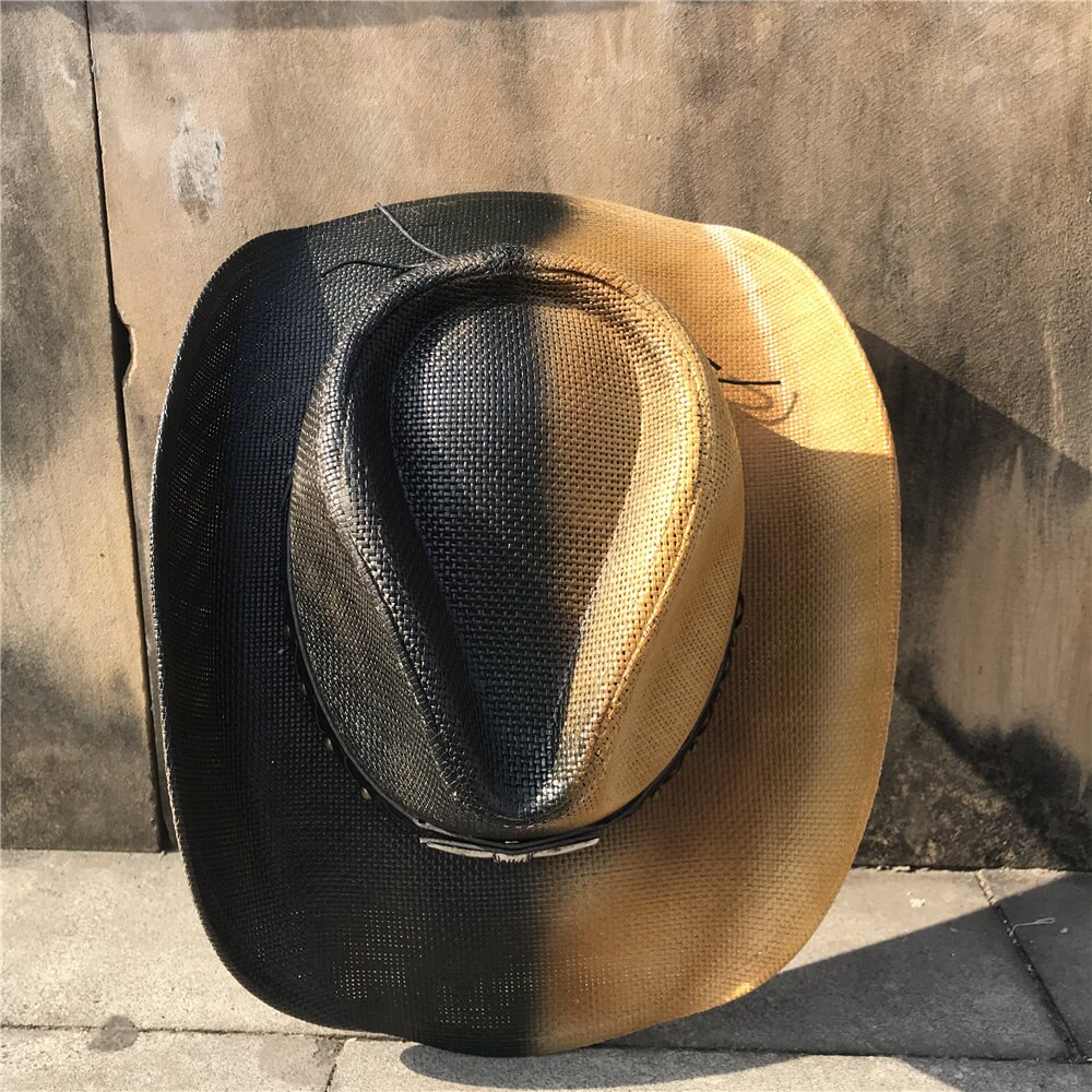 Mode Zomer Vrouwen Mannen Hollow Western Cowboy Hoed Vader Schipper Sombrero Hombre Hoed Dubbele Kleur Sunbonnet Zonnehoed
