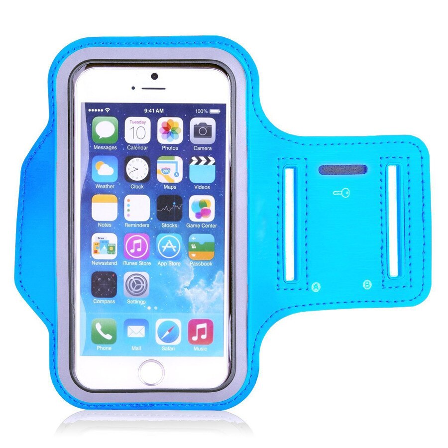 5.5 Inch Universal Outdoor Sport Telefoon Houder Armband Case Voor Xiaomi Gym Running Phone Bag Arm Band Case Voor Huawei p20 Hand: Light Blue