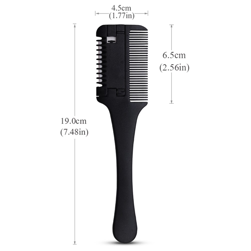 Brainbow 1pc hårskæring kam sort håndtag hårbørster med barberblade skæring tyndere trimmin frisørsalon diy styling værktøjer