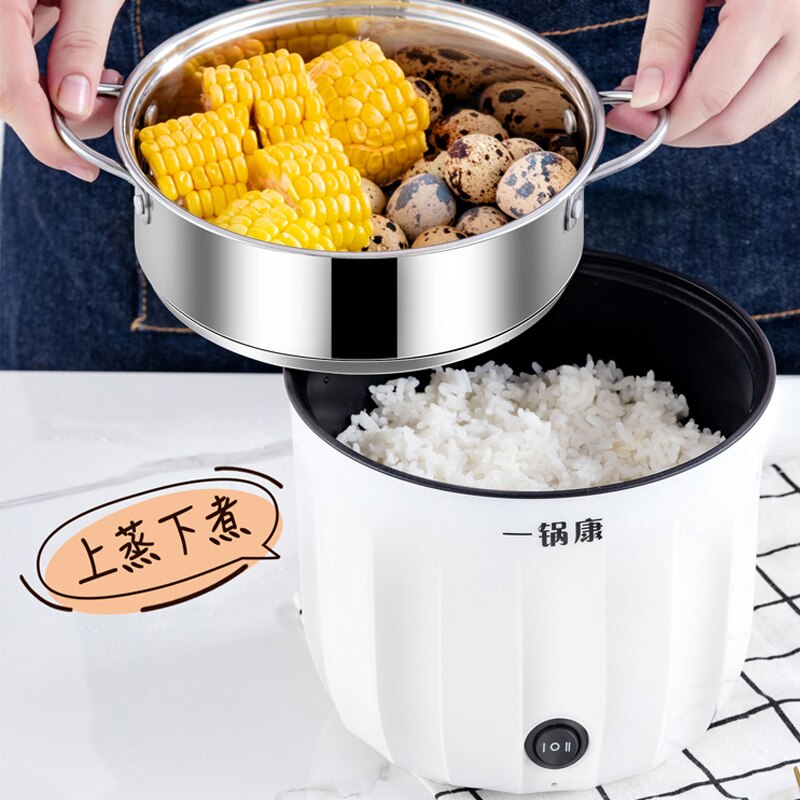 220v mini multi ris komfur elektrisk kogemaskine enkelt/dobbelt lag tilgængelig gryde elektrisk riskoger non-stick pande