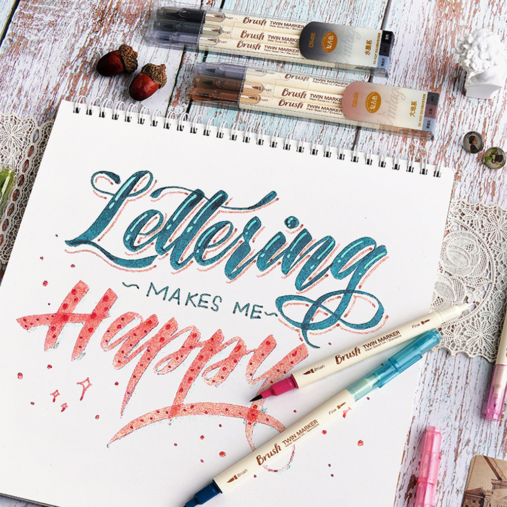 Juego de rotuladores de 7 colores, marcadores de arte, bolígrafo de fieltro de doble punta, bocetos, dibujo, Graffiti, Manga, suministros de arte escolar, 3 unids/set