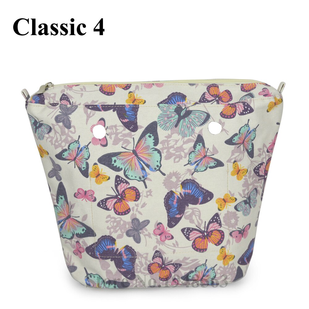 Classic Mini Zipper Pocket for Big Mini Obag Waterproof Floral Canvas Inner Pocket Inner Lining Insert for O bag: classic 4