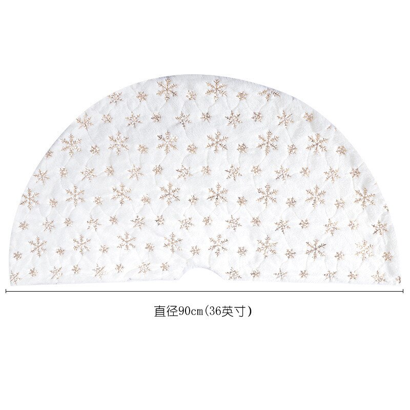 Modieuze Kerstboom Rok Sneeuwvlok Borduren Boom Rok Kerst Golden/Silver Home Decoratie Kerstboom Rok: Goud / 90 CM