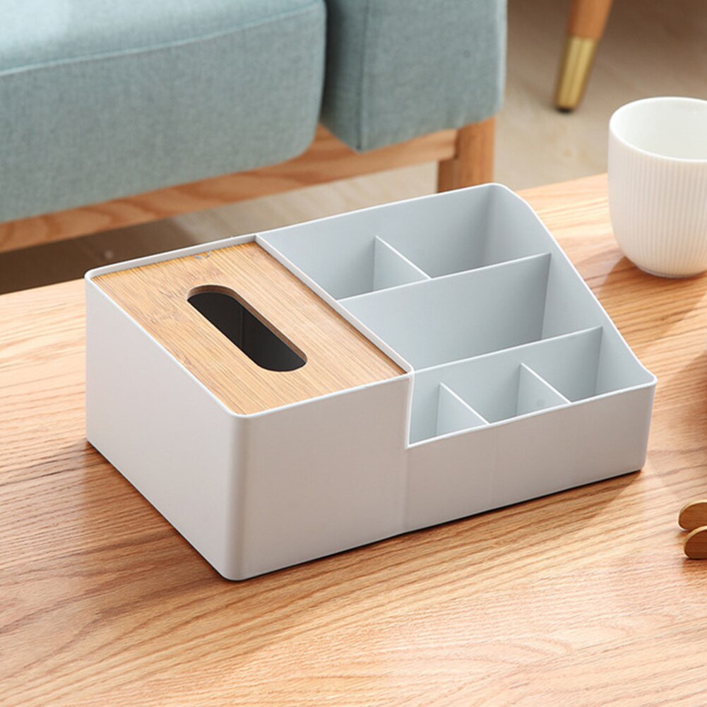 Home Decor Dining Room Storage Holder Tissue Box Desktop Multifunctional Kitchen Bedroom Bathroom Dressing Table Paper Dispenser: Grey