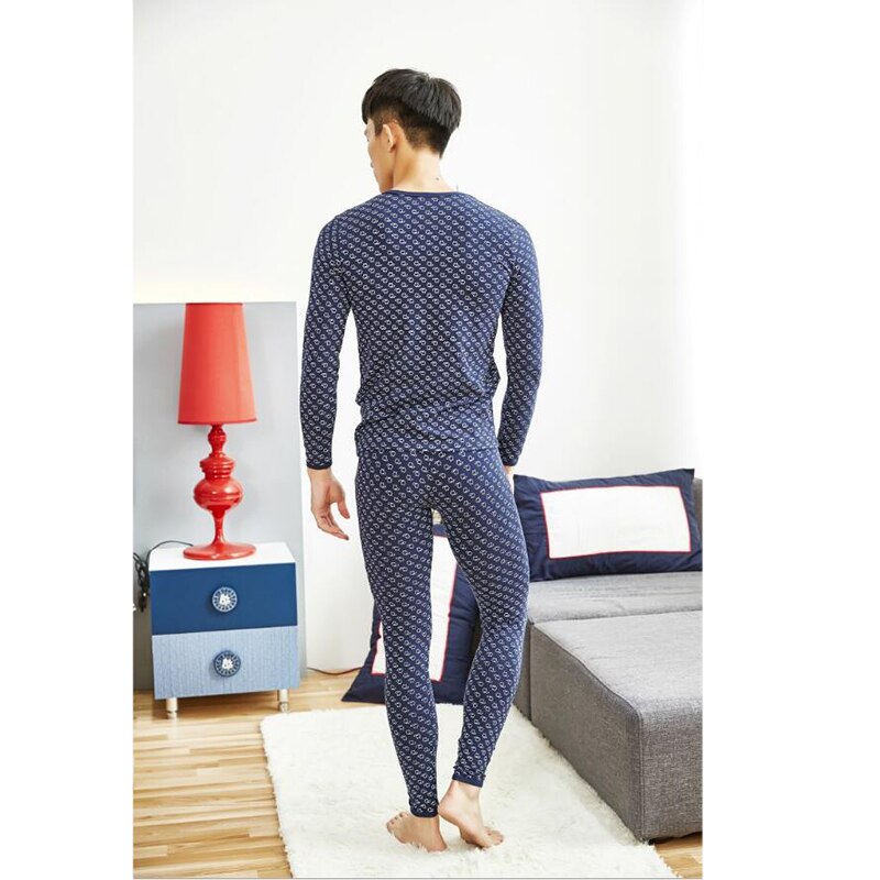 KWAN.Z thermal underwear long johns for men cotton thin men's underwear winter home clothes men camiseta termica hombre