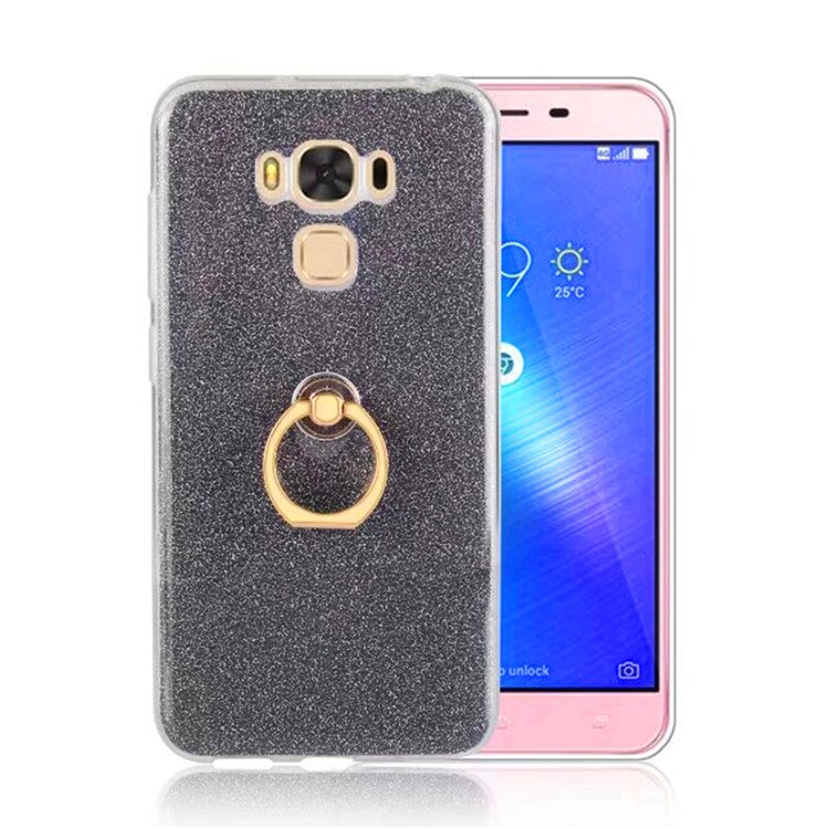Funda de teléfono ultrafina suave TPU Gel Original con anillo de dedo para ASUS ZenFone 3 MAX ZC553KL MAX ZC520TL ZE552KL ZE520KL: ZE552KL / the black