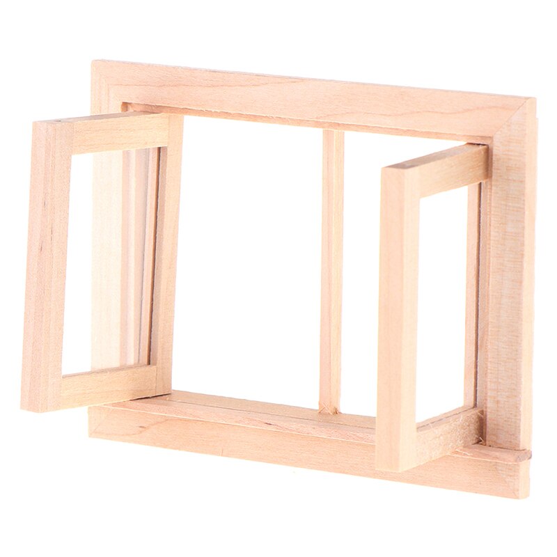 Wooden Traditional 2/4/12-pane Window Frame 1:12 Scale Dollhouse DIY Miniature Furniture Accessory