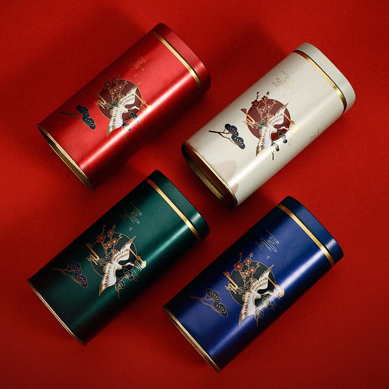 Tea Airtight Container Chinese Style Exquisite Tinplate Storage Tank Tea Packaging White Tea Longjing Black Tea Sealed Tin Can
