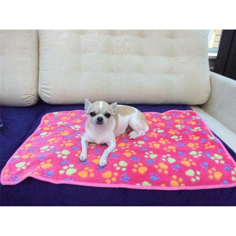 Bonita funda de cama para mascota cálida, pequeña, mediana y grande, pata de toalla, estampado artesanal, gato, vellón para perros, manta suave, suministros de invierno para animales